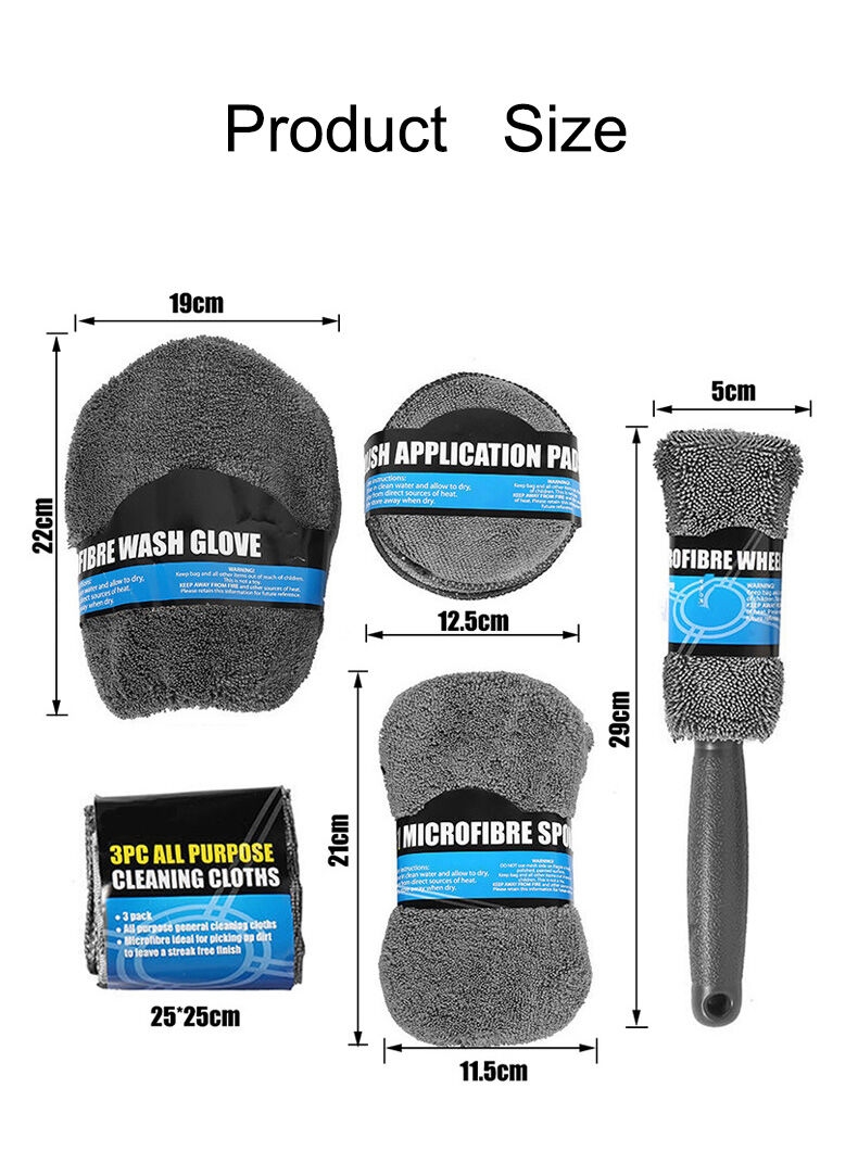 Multifunction Portable 9pcs Microfiber Car Wash Washing Cleaning Tools Set Kit