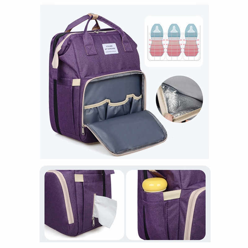 Diaper Bag Moms And Dads Backpack Multifunctional Baby Bed Maternity Nursing Handbag Stroller Nappy Bag