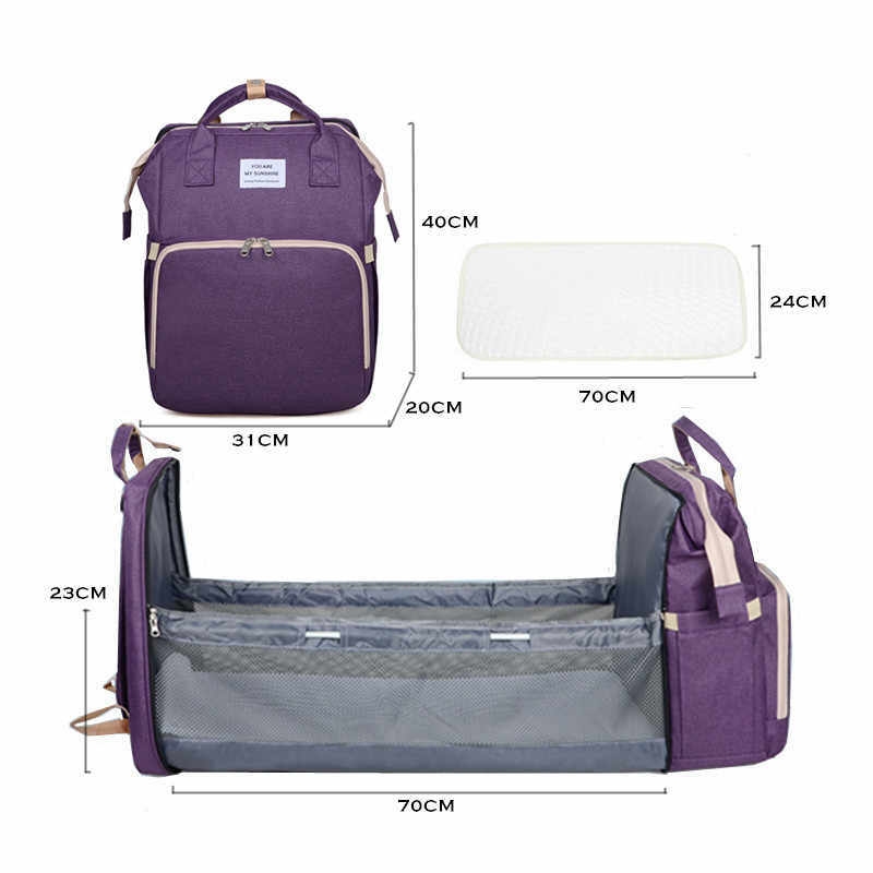 Diaper Bag Moms And Dads Backpack Multifunctional Baby Bed Maternity Nursing Handbag Stroller Nappy Bag