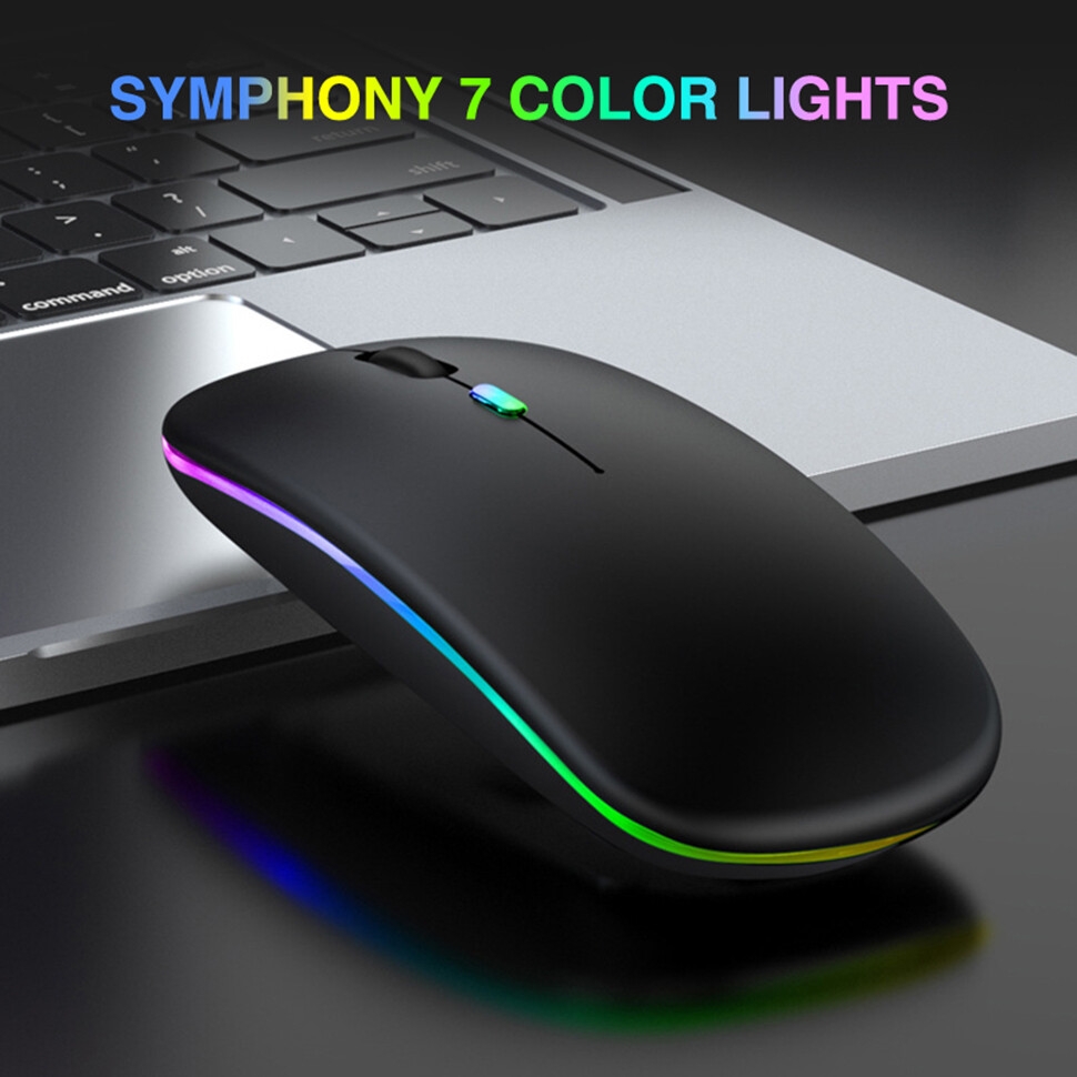 New BT Dual-mode Rechargeable Wireless Mouse 5.0 Mute Glow Silent Notebook 2.4G USB Wireless Mouse