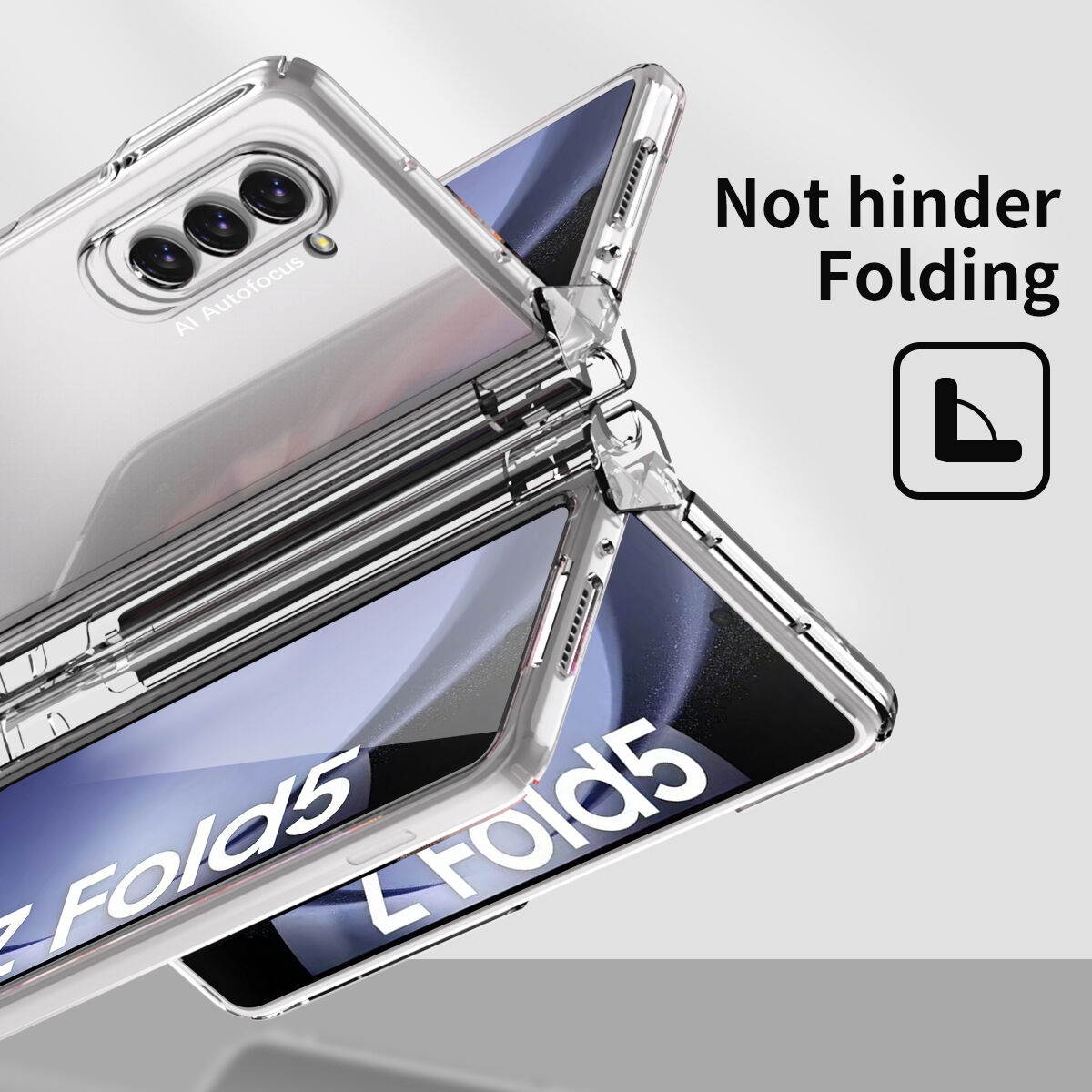 Generic Case For Samsung Galaxy Z Fold 5 Hinge Protection Hard PC Cover