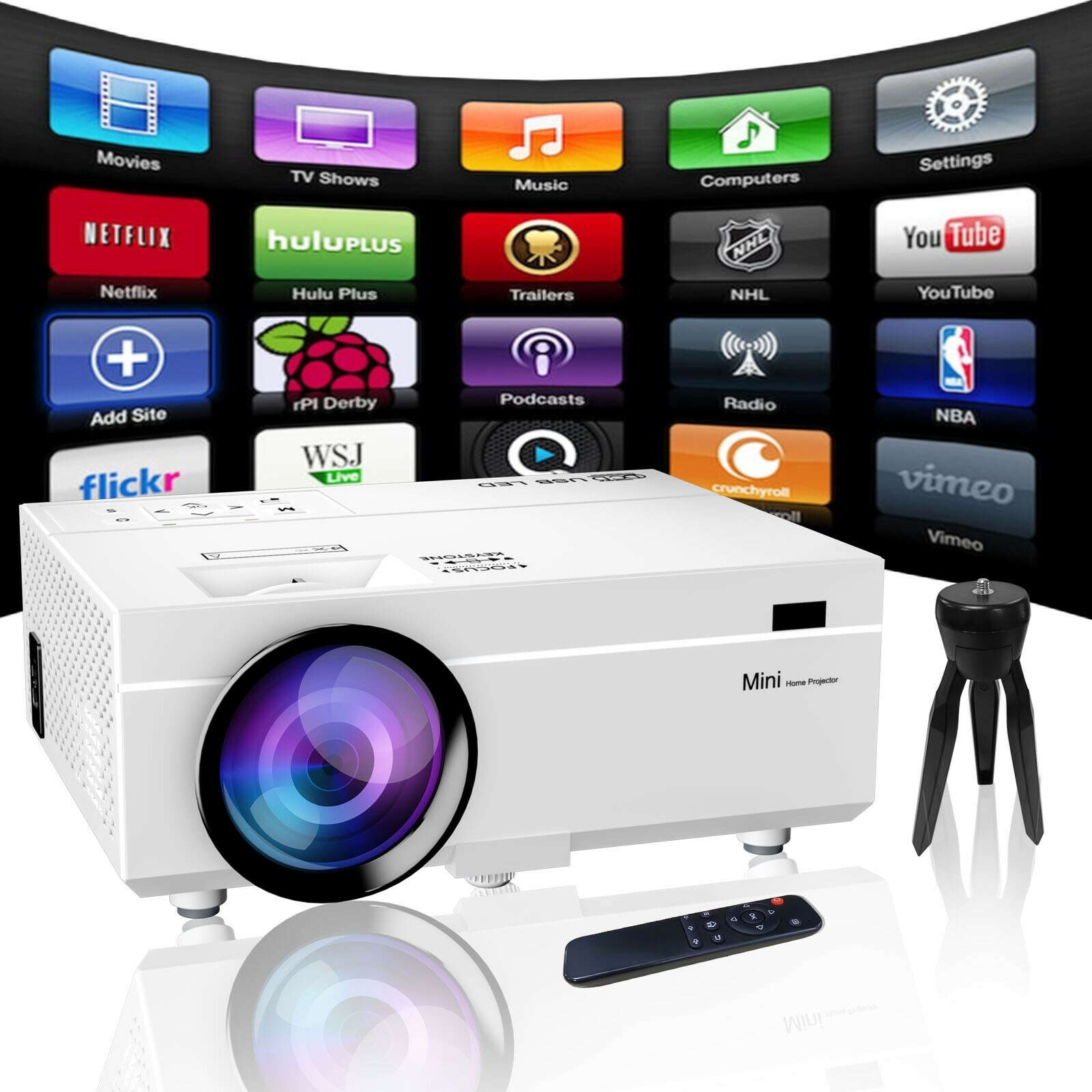 Generic UHD Projector Portable LED Mini Video Projector 1080P Jumia