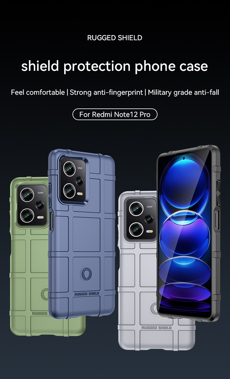 Rugged Shield Concise Design Tpu For Redmi Note 12 4G Shockproof Phone Case Sublimates Phone Back Cover For Redmi Note 12 Pro+