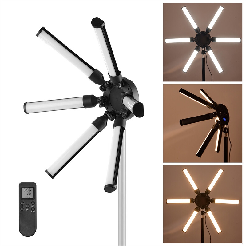 Photographic lighting 3200-5600K 60W Multimedia Extreme Star Light Camera Photo Phone 6 tubes Video LED Ring Light