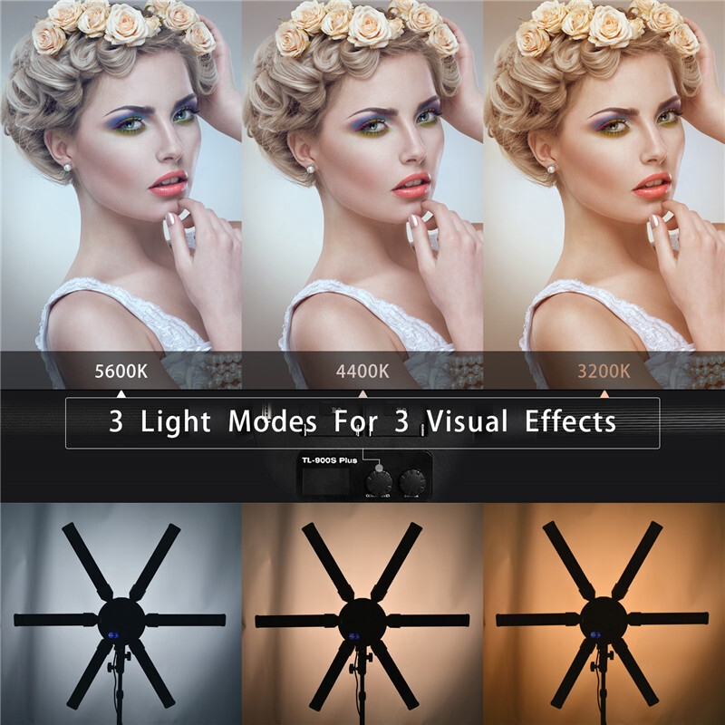 Photographic lighting 3200-5600K 60W Multimedia Extreme Star Light Camera Photo Phone 6 tubes Video LED Ring Light