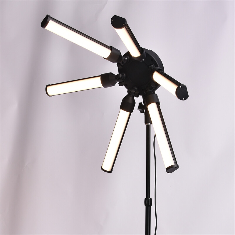 Photographic lighting 3200-5600K 60W Multimedia Extreme Star Light Camera Photo Phone 6 tubes Video LED Ring Light