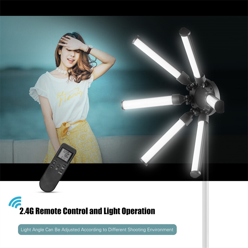 Photographic lighting 3200-5600K 60W Multimedia Extreme Star Light Camera Photo Phone 6 tubes Video LED Ring Light