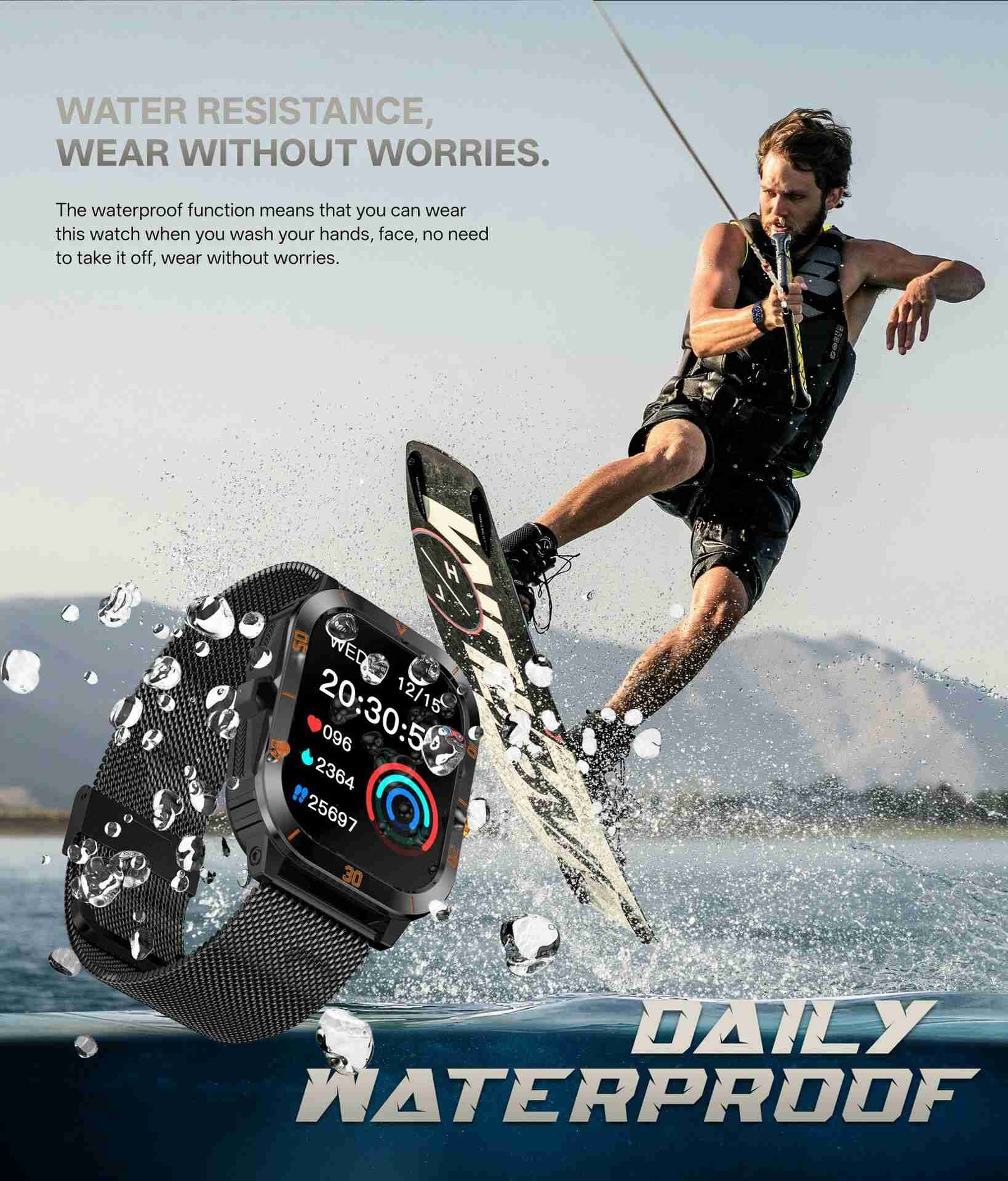 Huaqiangbei QX11 Men's K71 Smart Watch Waterproof Outdoor Sports for Bluetooth Watch Heart Rate Monitor Multi-Functional Square