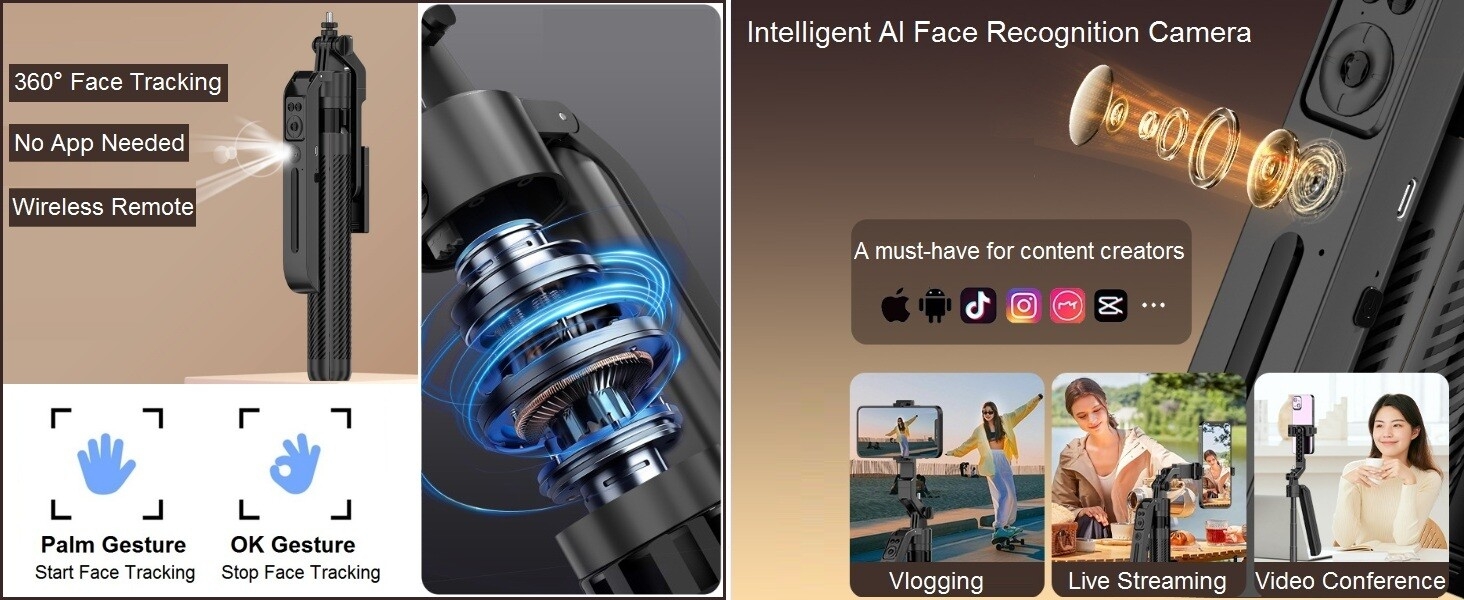 tracking tripod selfie stick