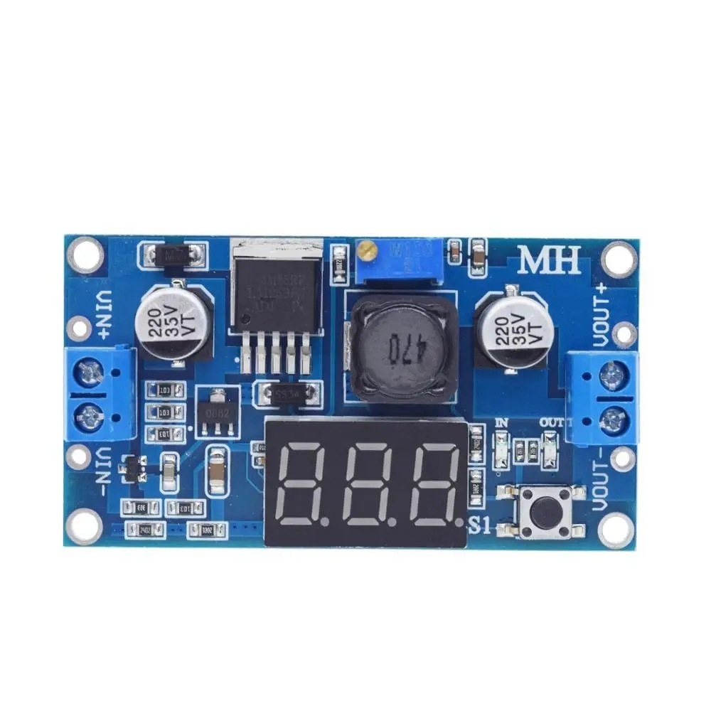 LM2596 DC-DC Adjustable Buck Module with Voltmeter Display for Voltage Measurement
