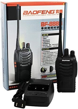 BaoFeng 1PCs 888S Walkie Talkies 1500mAh Rechargeable Battery 3 Miles Long Range with Earphone LED Flashlight