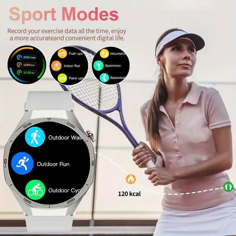 2025 new mens 5 with nfc wireless calling 1 34 hd amoled screen usb charging aluminum alloy body silicone strap Product details 1