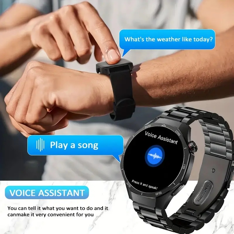 2025 new mens 5 with nfc wireless calling 1 34 hd amoled screen usb charging aluminum alloy body silicone strap Product details 5