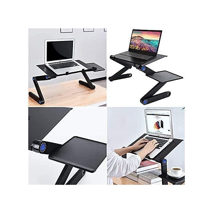 product_image_name-Generic-Laptop Stand T8 Adjustable Multi Functional Laptop Table Portable Foldable Workstation Notebook Riser with Dual Cooling Fans and Detachable Mousepad Tray-3