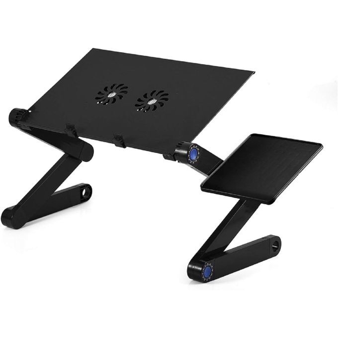 product_image_name-Generic-Laptop Stand T8 Adjustable Multi Functional Laptop Table Portable Foldable Workstation Notebook Riser with Dual Cooling Fans and Detachable Mousepad Tray-2
