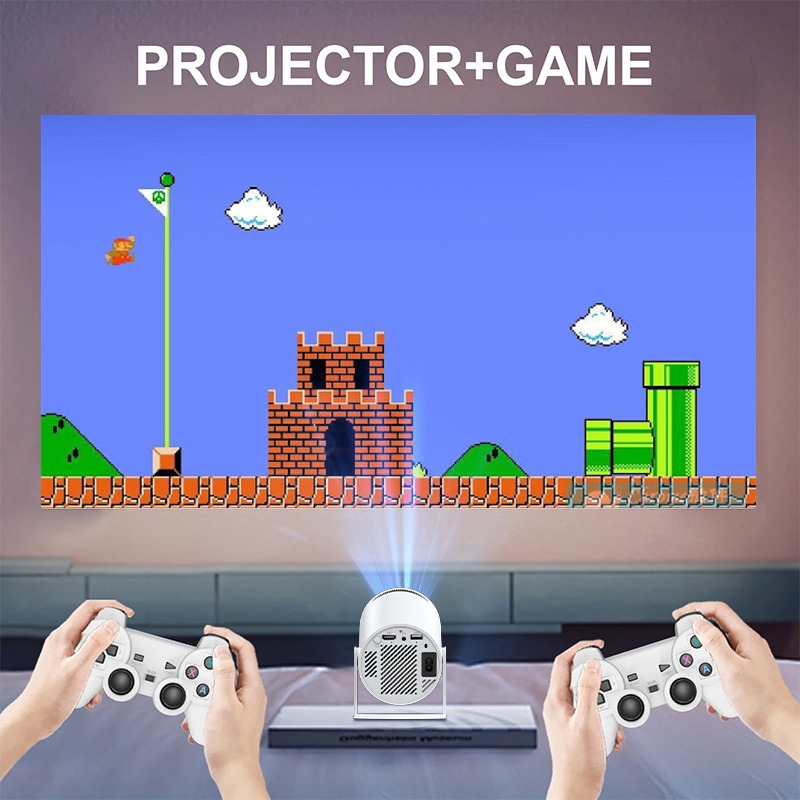 HY300 High-Definition LED Projector Set 4K Max Resolution 10000+ Games LCD Lamp Android Home Outdoor Gaming Mobile Phone
