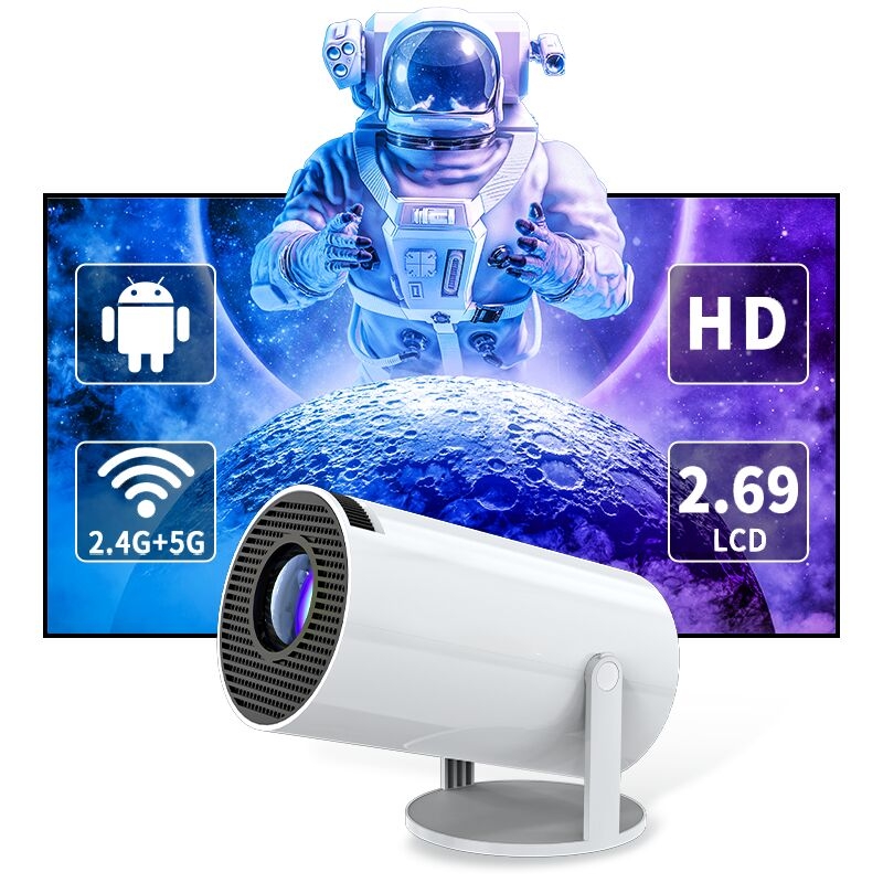HY300 High-Definition LED Projector Set 4K Max Resolution 10000+ Games LCD Lamp Android Home Outdoor Gaming Mobile Phone