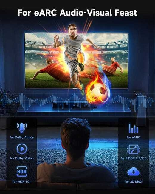 Câble HDMI 2.1 8K 5M, 48Gbps Câble HDMI Tressé en Nylon Haute Vitesse, Prend en Charge 8K@60HZ, 4K@120Hz - 6
