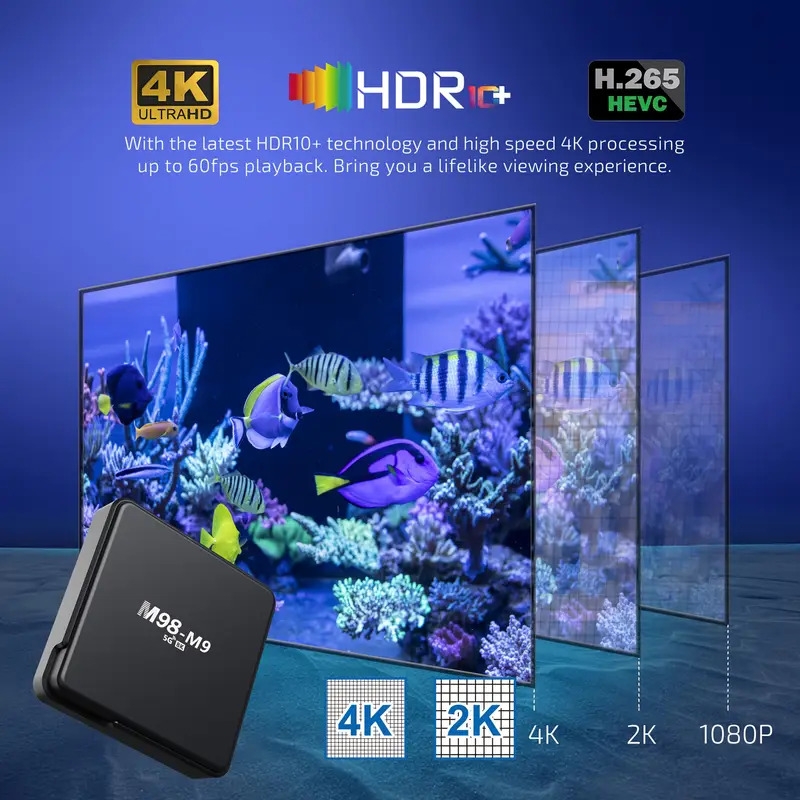 m98 m9 tv box h313 core 4g 5g dual wifi bt 5 0 media player hd 4k m98 smart tv box Product details 4