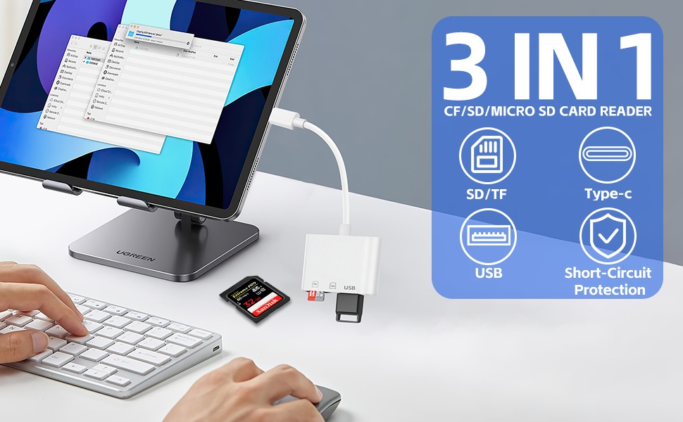 USB C SD Card Reader,USB C for iPhone 15 16/iPad/Mac/Laptop