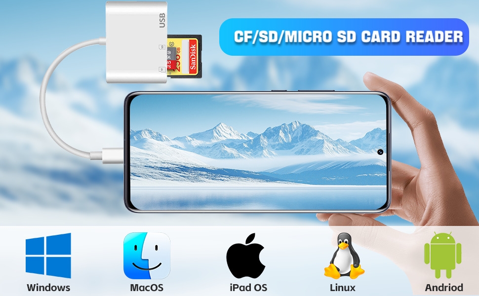 USB C SD Card Reader,USB C for iPhone 15 16/iPad/Mac/Laptop
