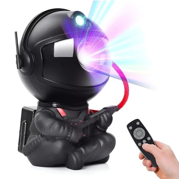 Proyector de Estrellas Astronauta Sentado con Guitarra, con Control Remoto, Proyecciones Espaciales Configurables y Cabeza Móvil - Negro, al mejor precio, solo en LOi