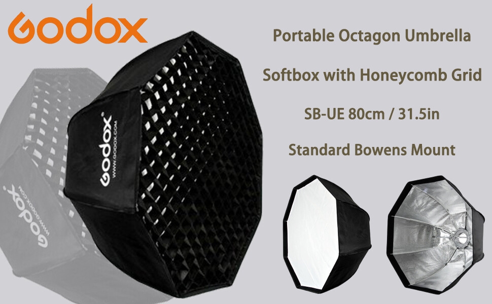 Godox SB-UE 80cm / 31.5in Portable Octagon Honeycomb Grid Umbrella Softbox with Bowens Mount