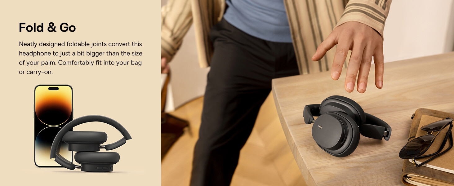 BASEUS Bowie D05 Wireless Bluetooth Headset Foldable HiFi Stereo Music Headphone