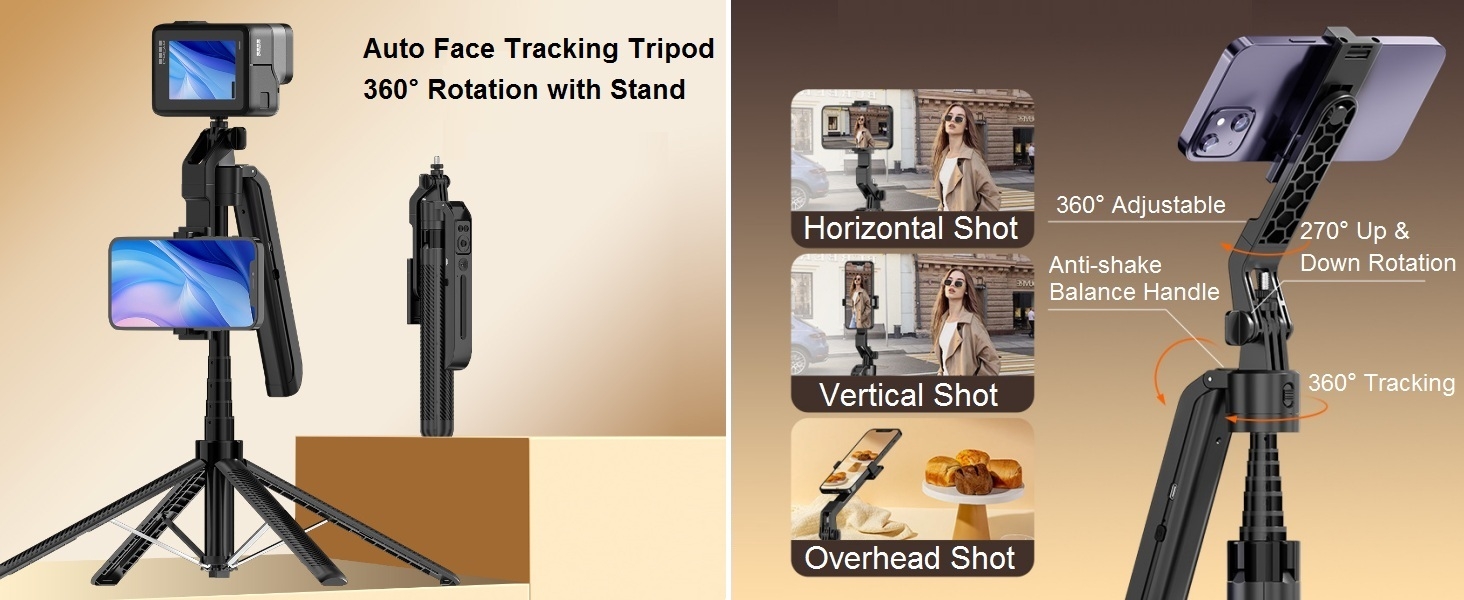 extendable face tracking tripod