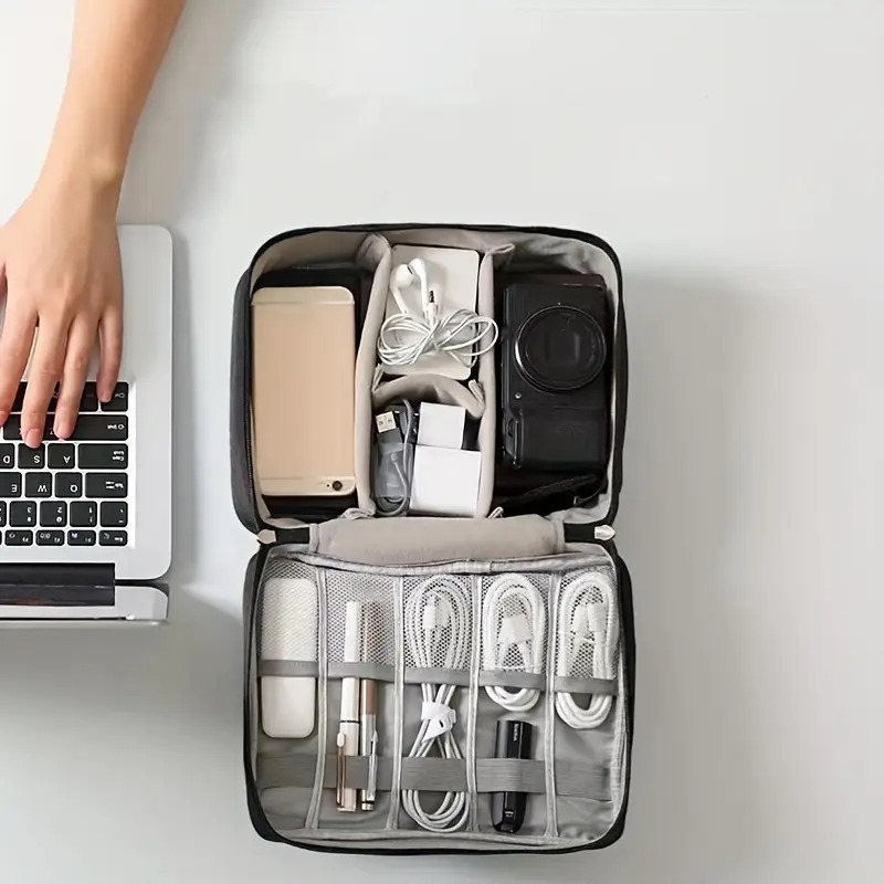 travel data cable electronic equipment bag cable organizer electronic accessories carrying case earphone charger storage box multifunctional cable storage bag organizer bag suitable for   gift eid al   mubarak Product details 8