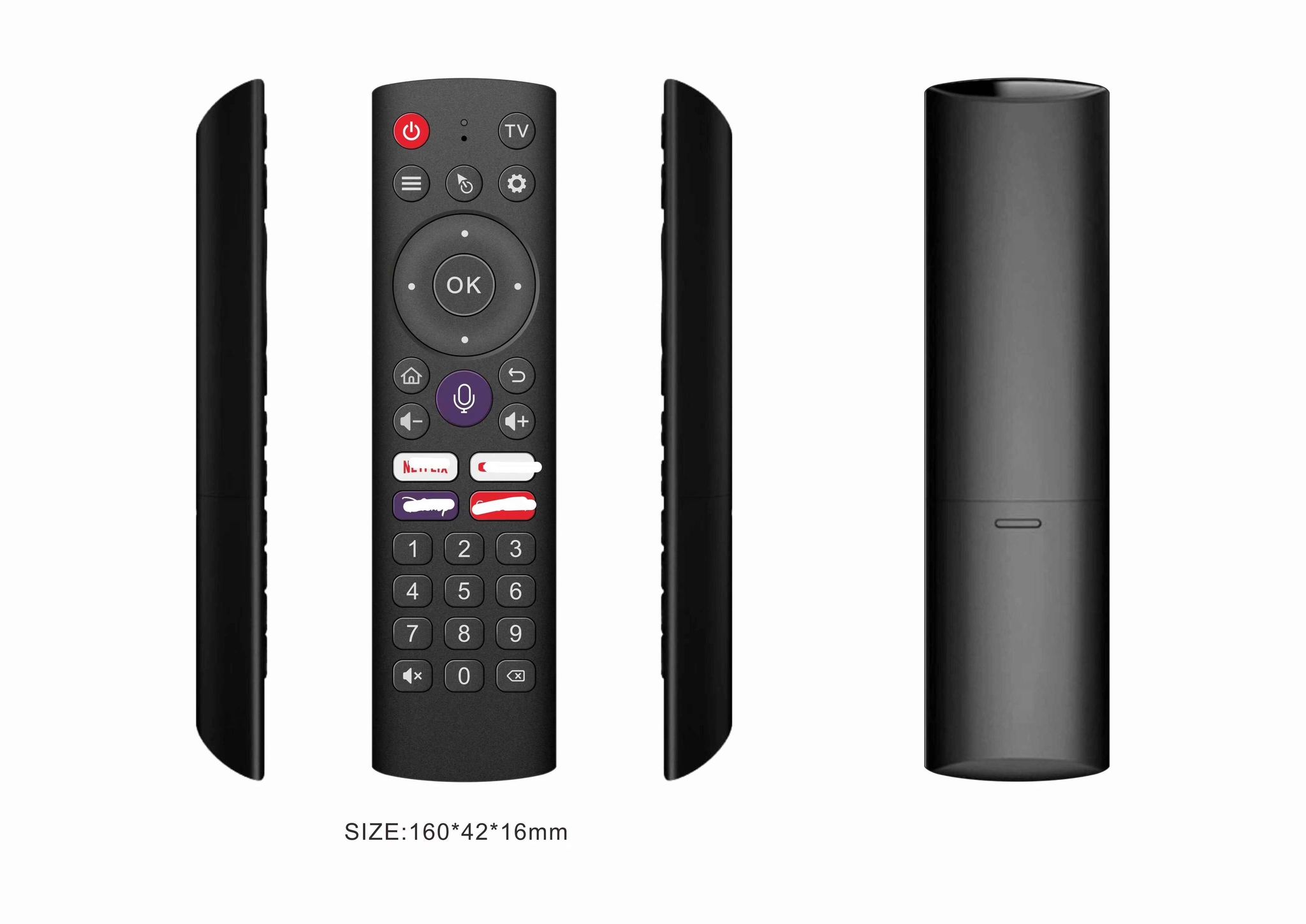 Small Quantity Custom Telecontroller TV Smart BT Voice Remote-control Unit Voice Control Remote