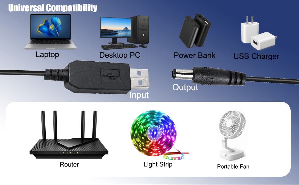 usb to dc 12v cable,5v to 12v step up converter,usb voltage booster cable,usb to 12v fan cable