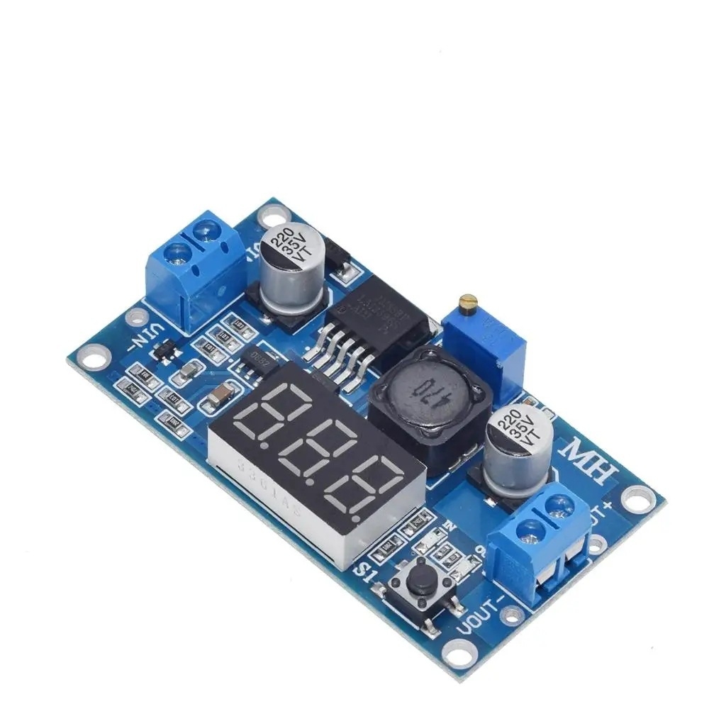 LM2596 DC-DC Adjustable Buck Module with Voltmeter Display for Voltage Measurement