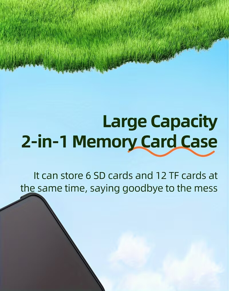 capacity sd tf card case compatible for sdxc hd hard plastic shockproof memory card holder with soft compatible with sd tf cards 1 cards not included Product details 2