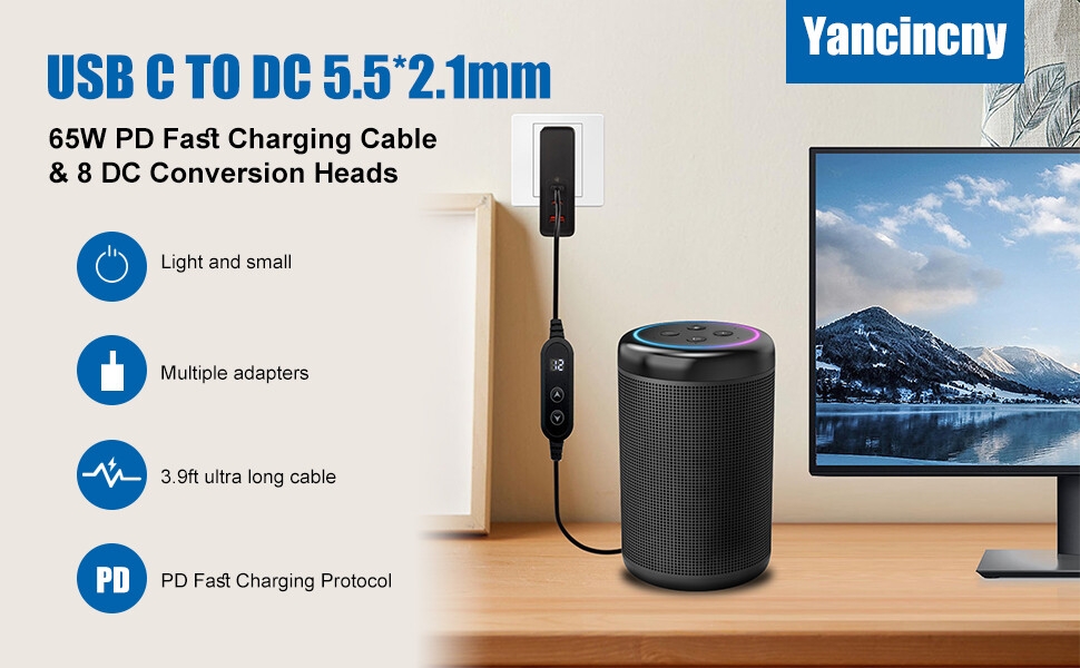 usb c to dc 5.5mm cable