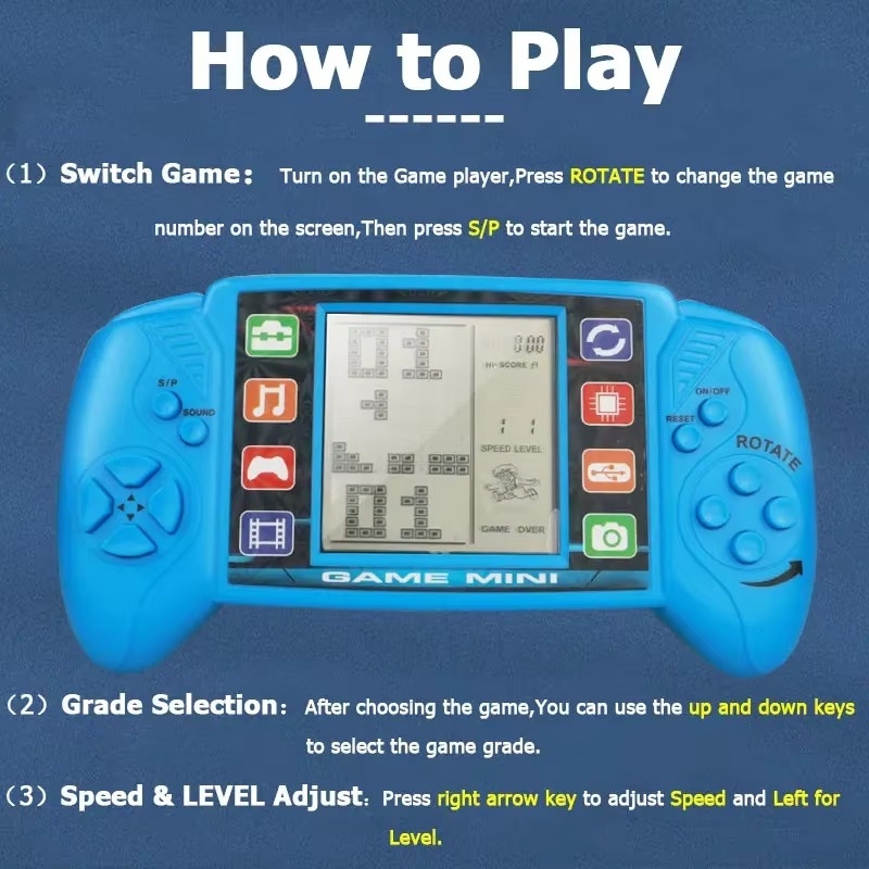 3.5Inch Portable Classic Handheld Game Players Puzzle Nostalgic Console Children Educational Electronic Toys Large Screen