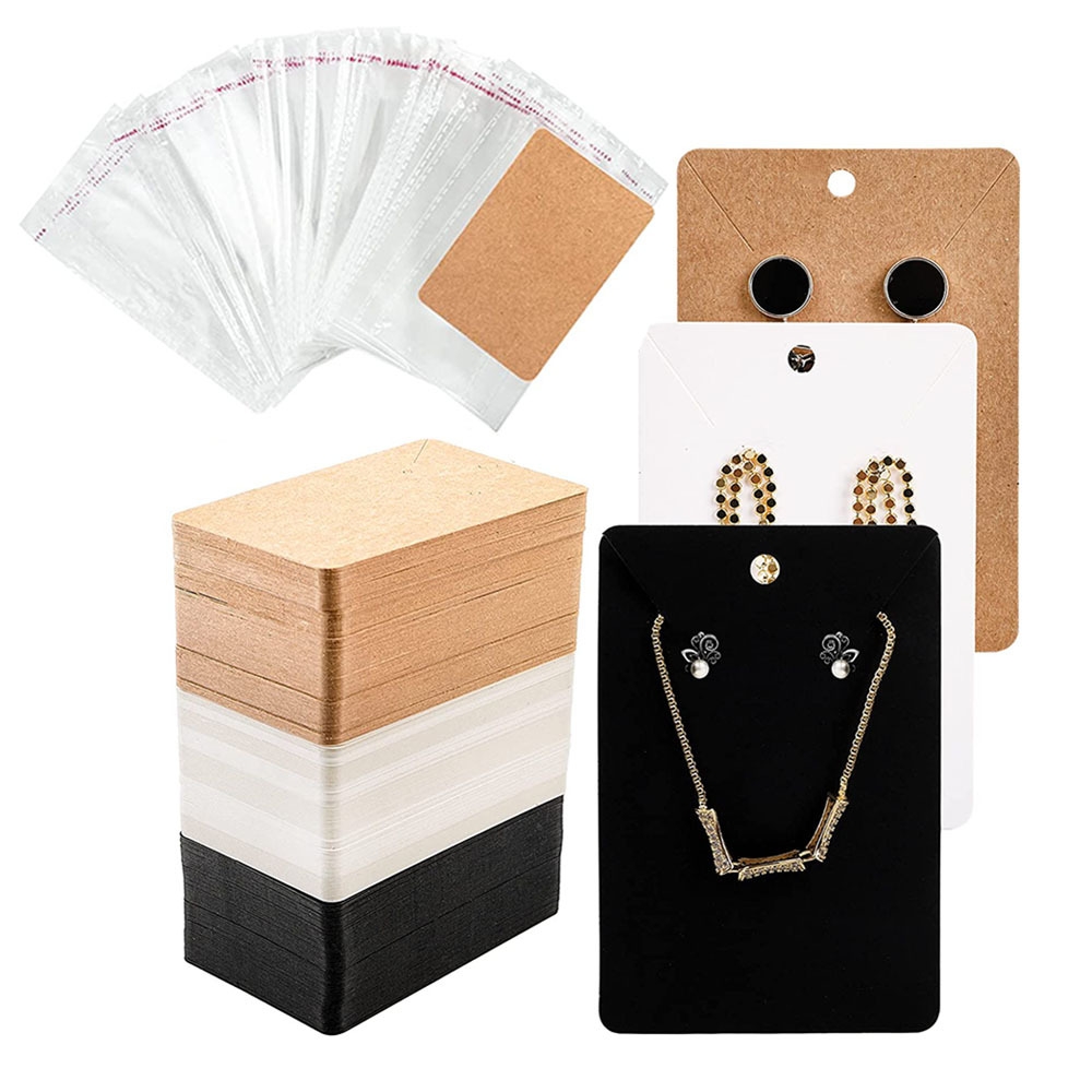 6x9Cm Jewelry Display Card Tag Kraft Paper Earring Holder Necklace