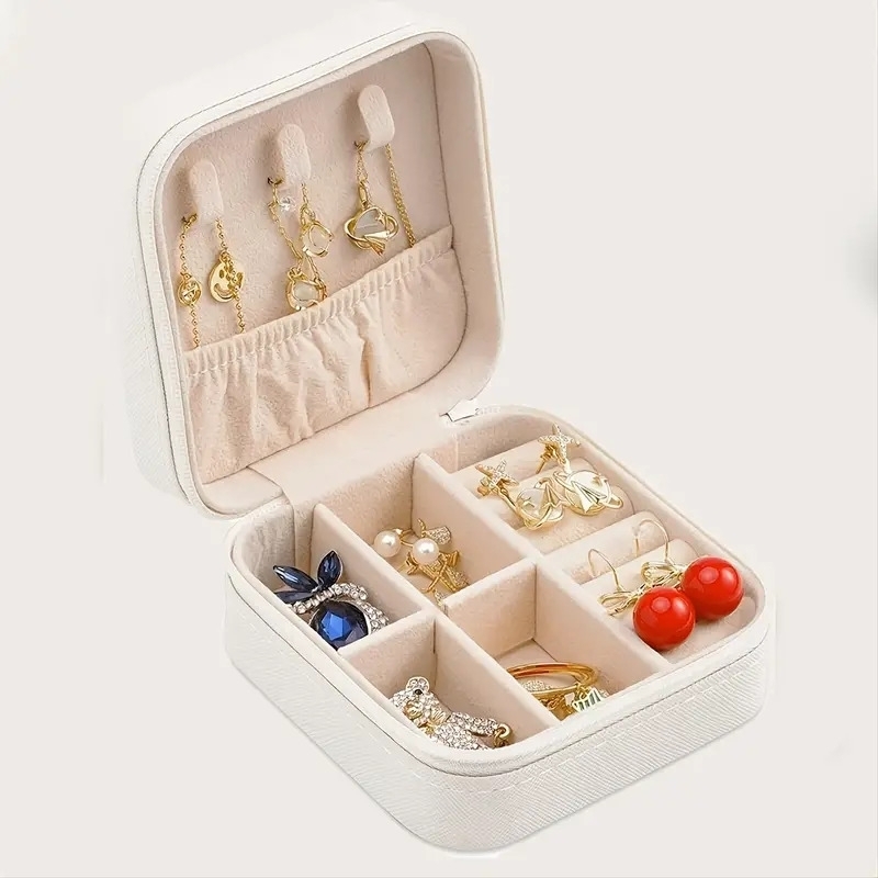 portable jewelry organizer box necklaces organizer case travel jewelry case earrings organizer details 5