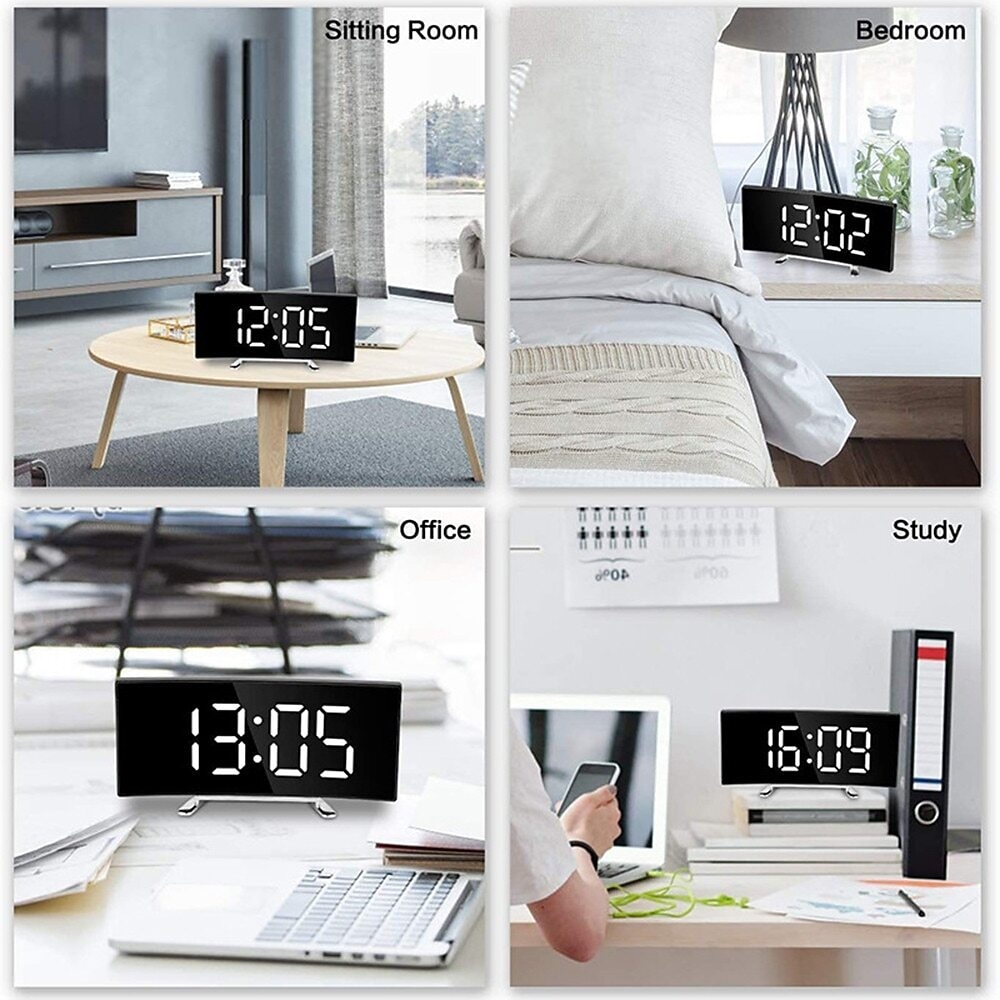 T39 Eye Protection Green Red White Digital Alarm Clock Dimmabl Table Clock LED Screen Alarm Electronic Clocks For Home Decor LED Desk Clock Temperature display 2024 - $14.99 –P3