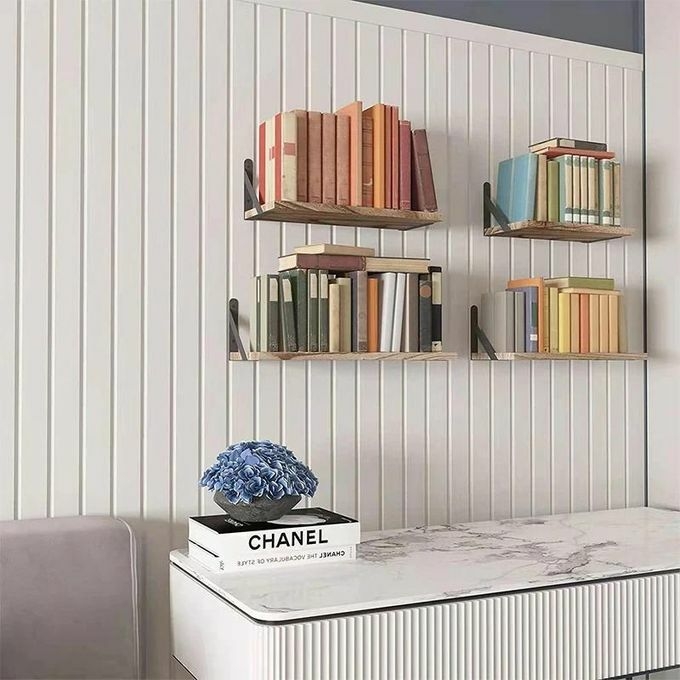 product_image_name-Generic-4pcs/set Wooden Shelf Floating Wall Storage Rack Organizer-7