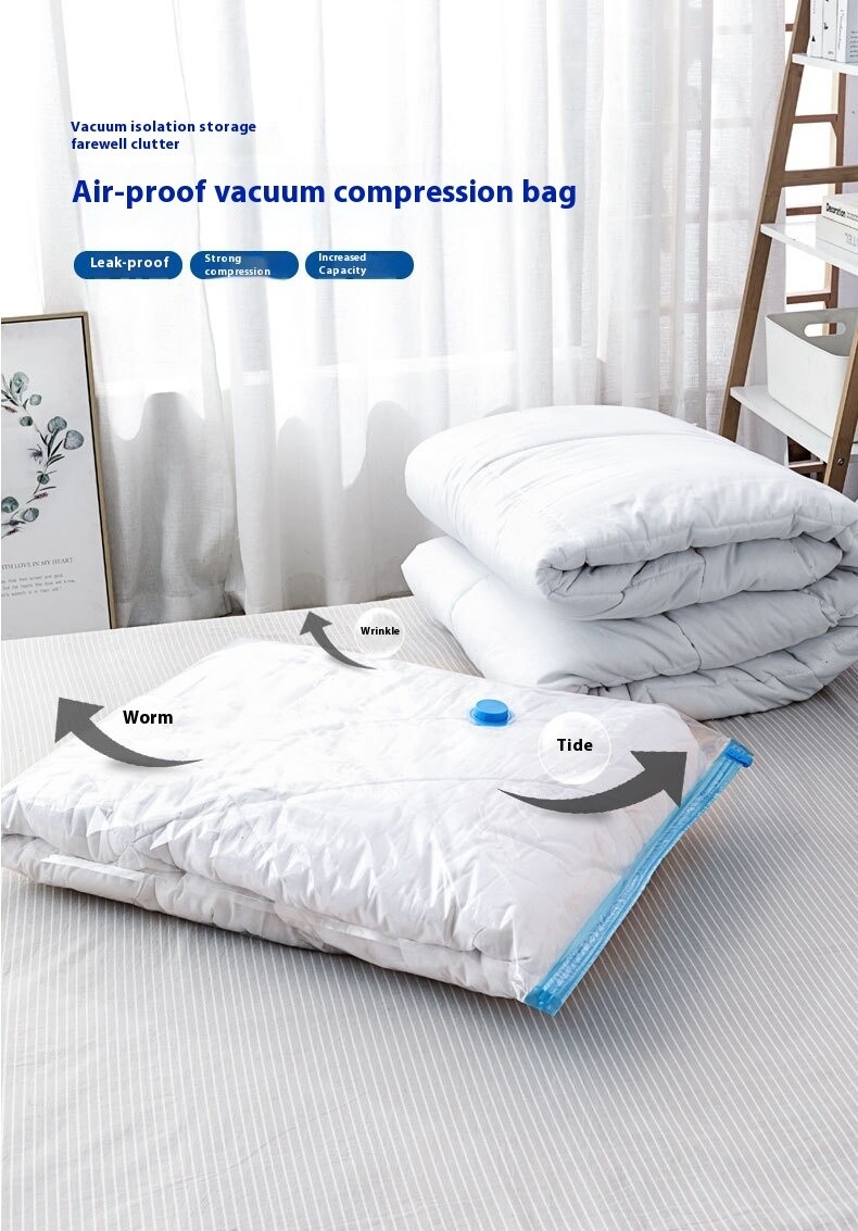 大型透明真空抽气储物袋床上用品3D压缩聚乙烯塑料衣被家用