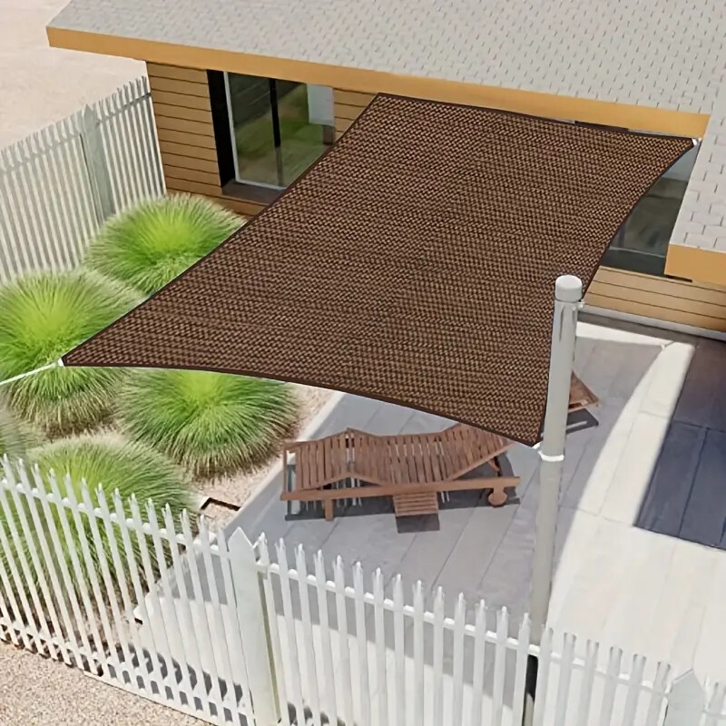 棕色遮阳网 - 厚实抗老化户外天篷，适用于露台、花园和露营，具有高遮阳率 商品详情 4