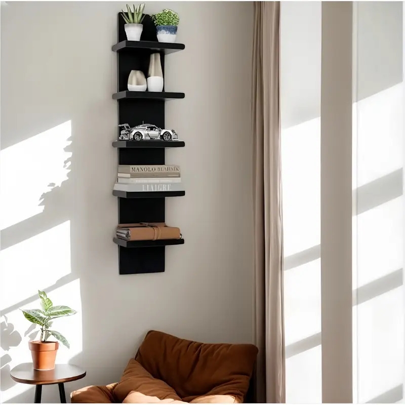 simple wall mounted shelf pvc material suitable for living rooms and bedrooms multi layer wall storage and decoration floating shelves Product details 2