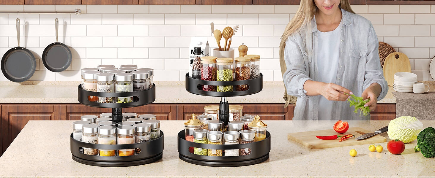lazy susan organizer for cabinet