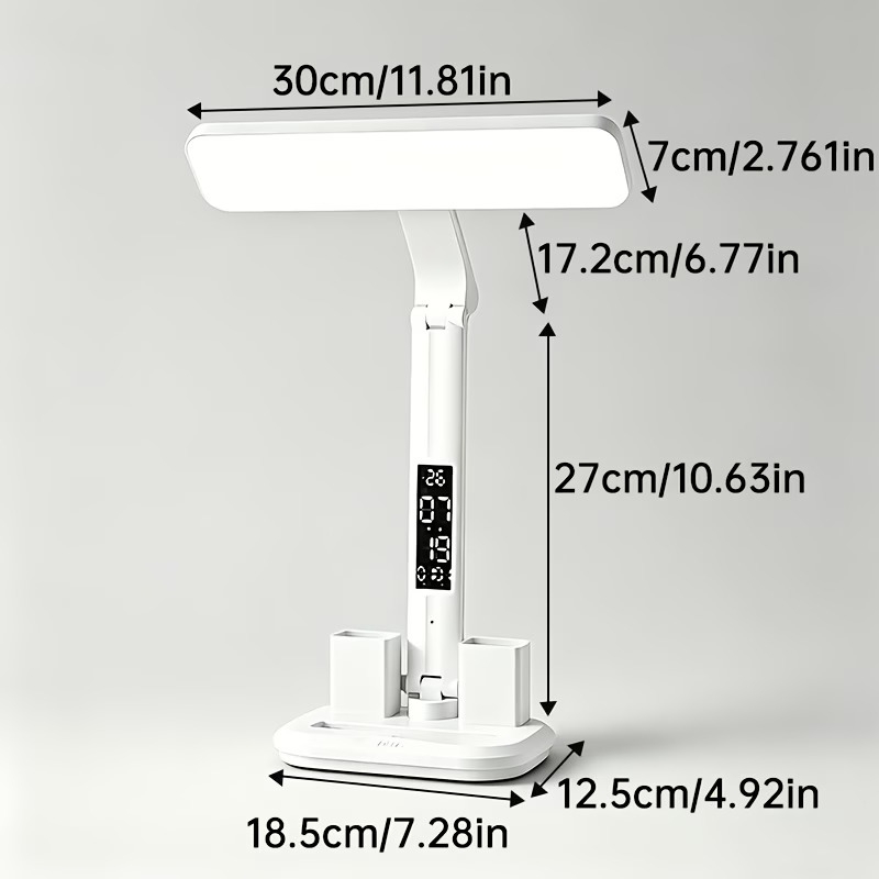 2026 new product foldable multifunctional study desk lamp 3 dimming learning table lamp with clock and pen holder bedroom reading lamps Product details 1