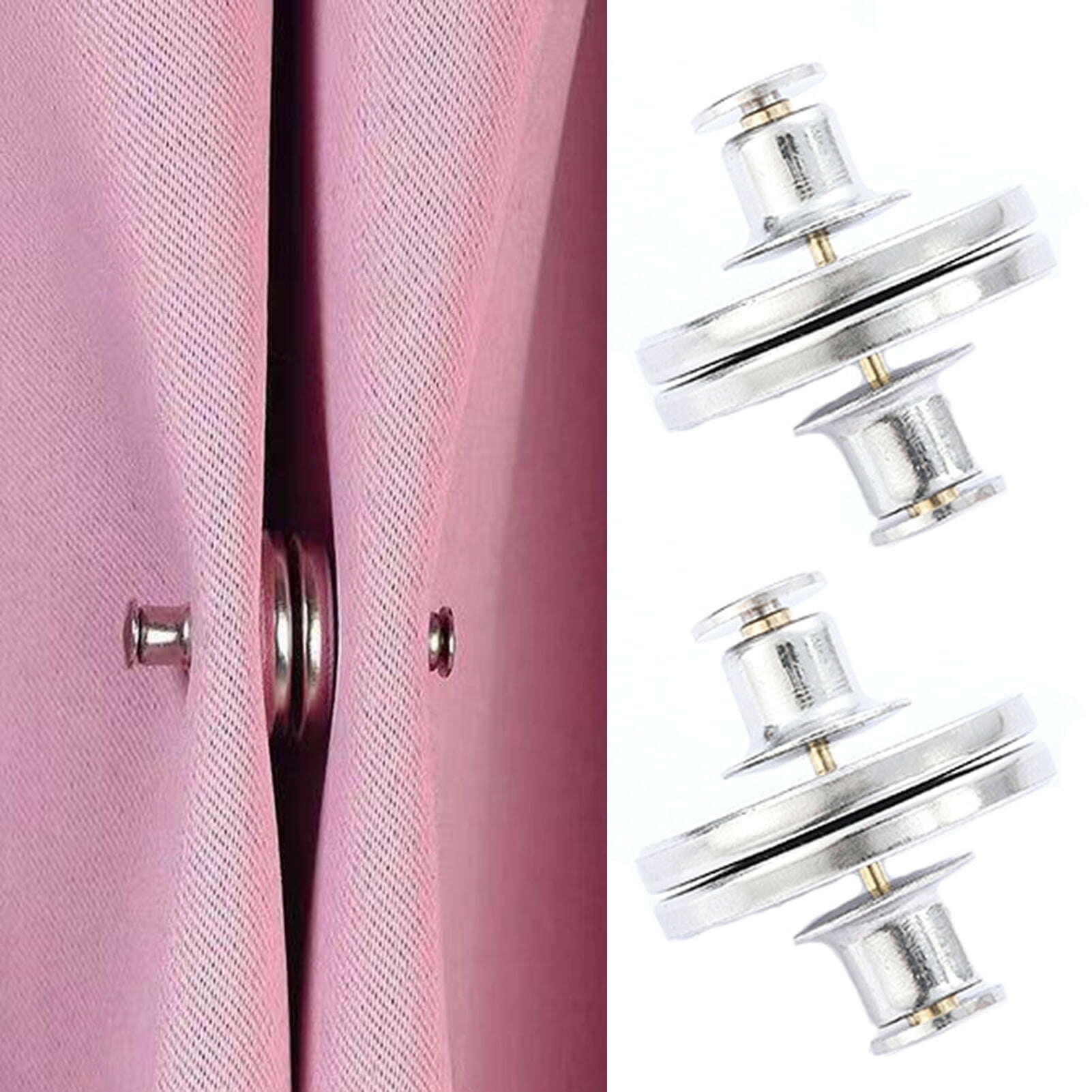 Fairnull 1 Pair Curtain Magnet Closure Prevent Light Leaking Strong Alloy Bathroom Shower Curtain Weight Magnet Clasp Holdback Button Home Supplies