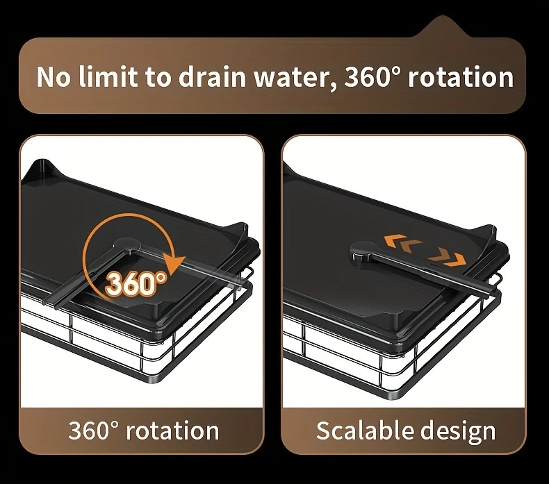 1 件廚房櫃上過水槽的碗碟架,拆卸式更大的容量 2 層碗碟架排水板,帶有雙層碗架、排水板、粘板架、收纳餐具架,黑色 详情 6