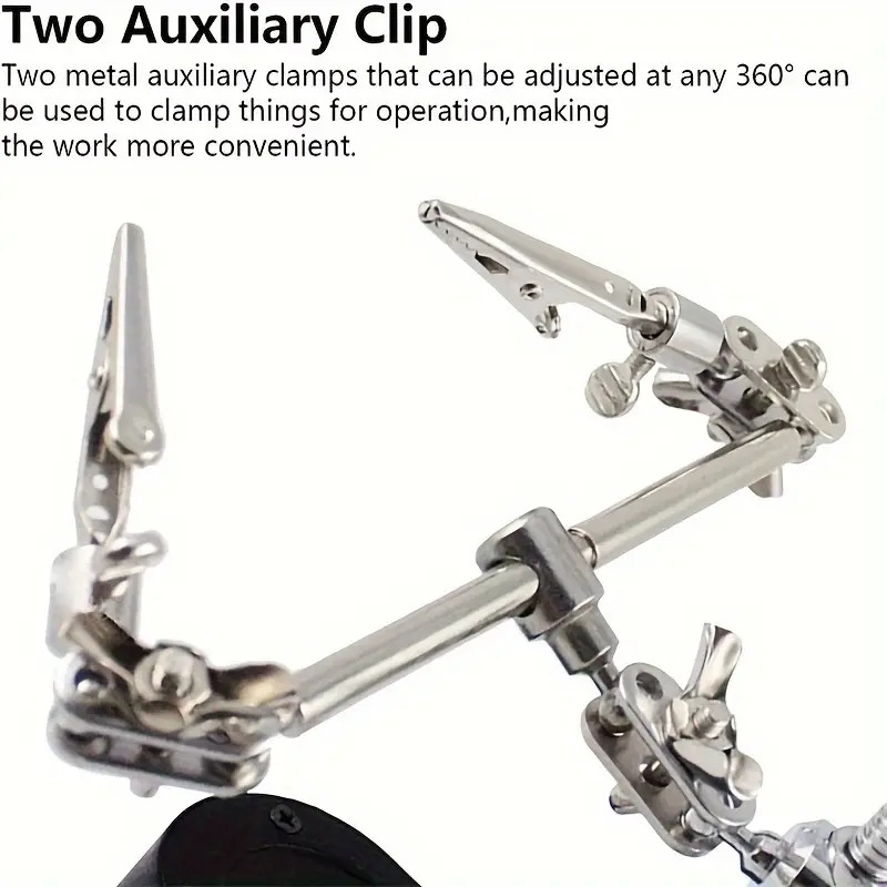 magnifying glass with light electronic inspection repair auxiliary clip adjustable folding hardware tool mobile phone magnifying glass details 7