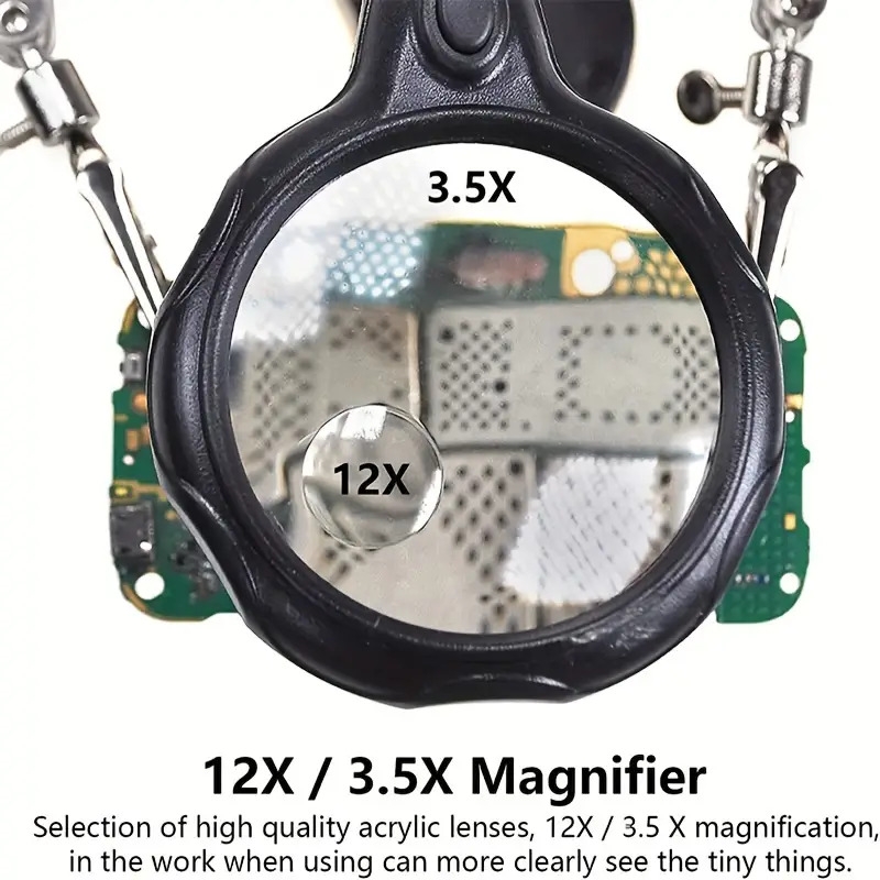 magnifying glass with light electronic inspection repair auxiliary clip adjustable folding hardware tool mobile phone magnifying glass details 6