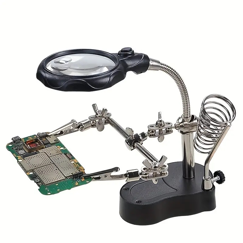 magnifying glass with light electronic inspection repair auxiliary clip adjustable folding hardware tool mobile phone magnifying glass details 2